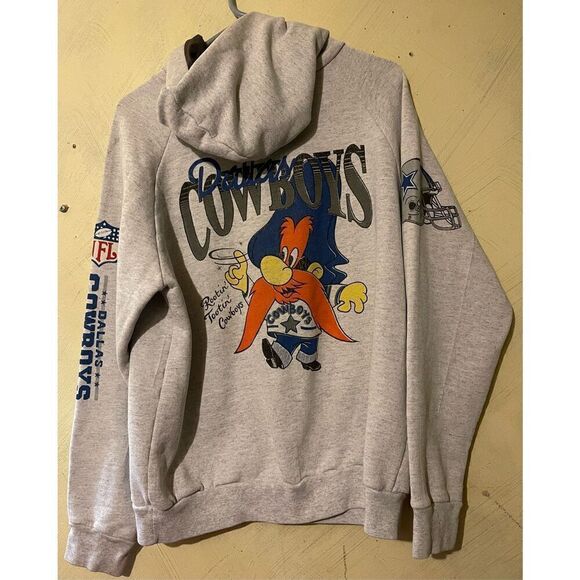 Vtg 90’s Dallas Cowboys Football Yosemite Sam Hoodie L USA Rootin Tootin Cowboys - Picture 1 of 9